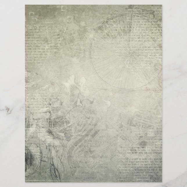 Vintage Stil Stamped Bok Page (Framsida)