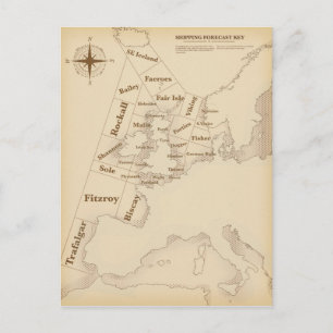 Vintage stil Storbritannien och Irland Shipping Fo Vykort