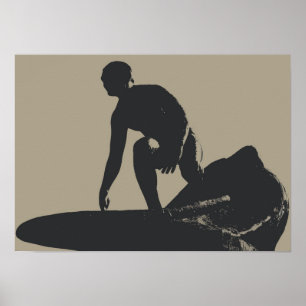 Vintage Stil Surfer Poster