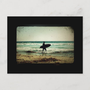 Vintage Stil Surfer Silhouette Vykort