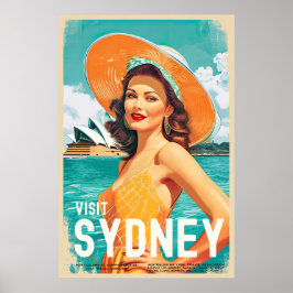 Vintage Stil Sydney Travel Poster
