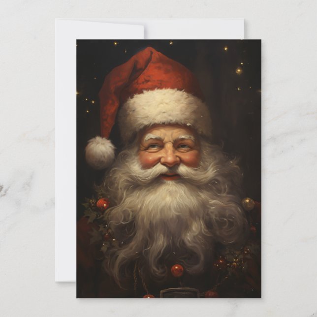 Vintage Stil Tomte Julkort (Framsida)