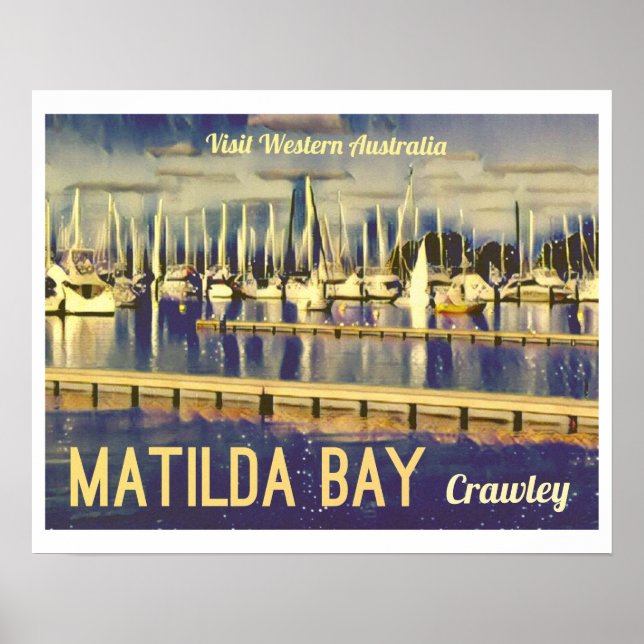 Vintage-stil Travel Poster Matilda Bay (Framsidan)