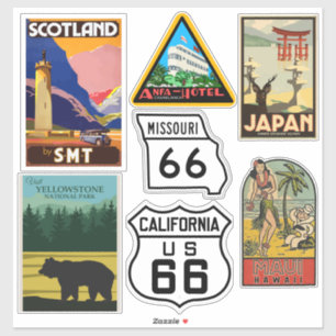 Vintage stil Travel Stickers Klistermärken