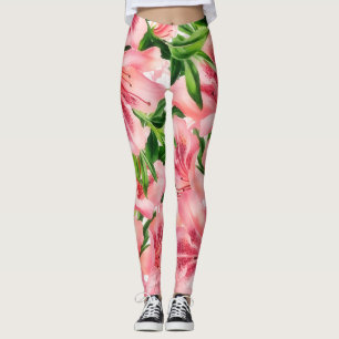 Vintage Stil Tropical Flower Art Lily Leggings