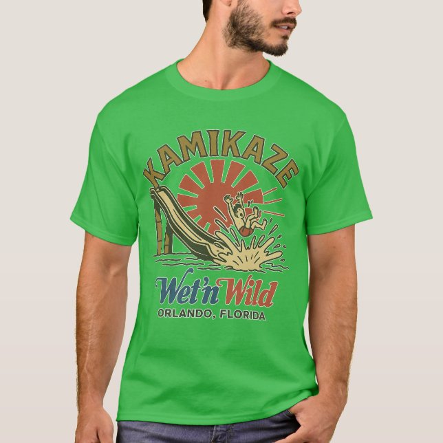 Vintage-stil-vattenparken KAMIKAZE T Shirt (Framsida)
