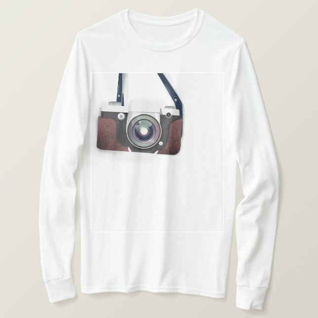 Vintage Stil Vintage-kamera T Shirt (Design framsida)
