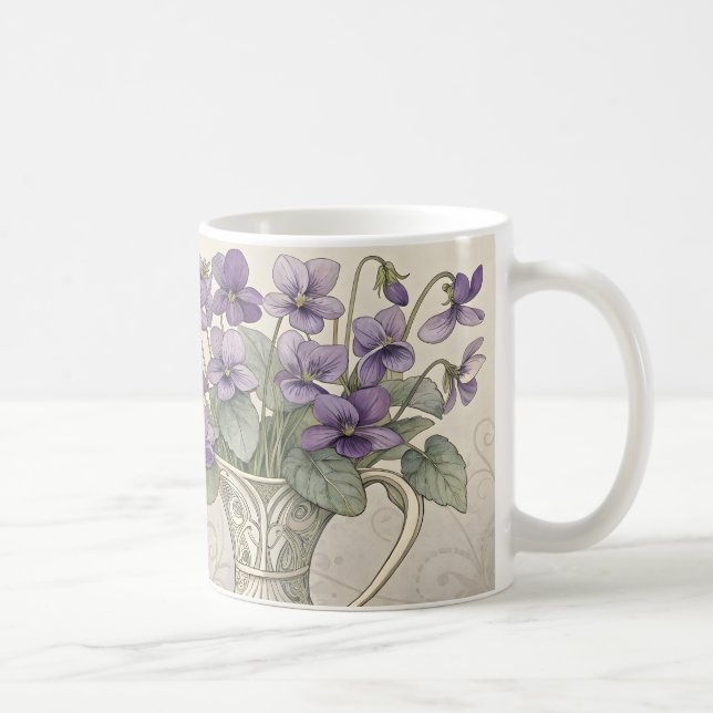 Vintage Stil Violes Kaffemugg (Höger)