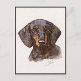 Vintage Stil vykort med cute Dachshund