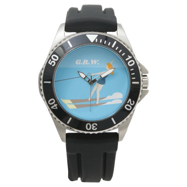 Vintage-stil Waterski Armbandsur (Framsida)