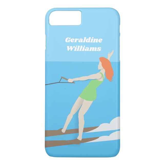 Vintage-stil Waterski Case-Mate iPhone Skal (Baksida)