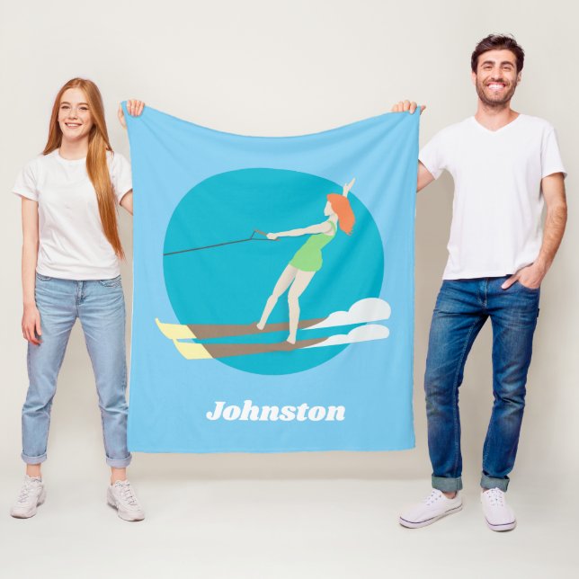 Vintage-stil Waterski Fleecefilt (På plats)