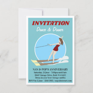 Vintage-stil Waterski Inbjudningar