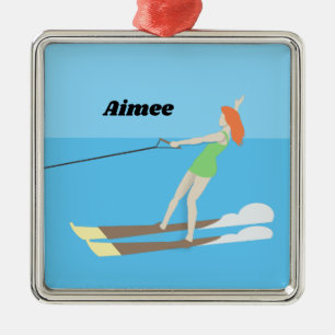 Vintage-stil Waterski Julgransprydnad Metall