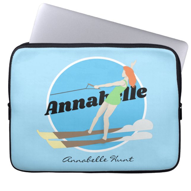 Vintage-stil Waterski Laptop Fodral (Framsidan)