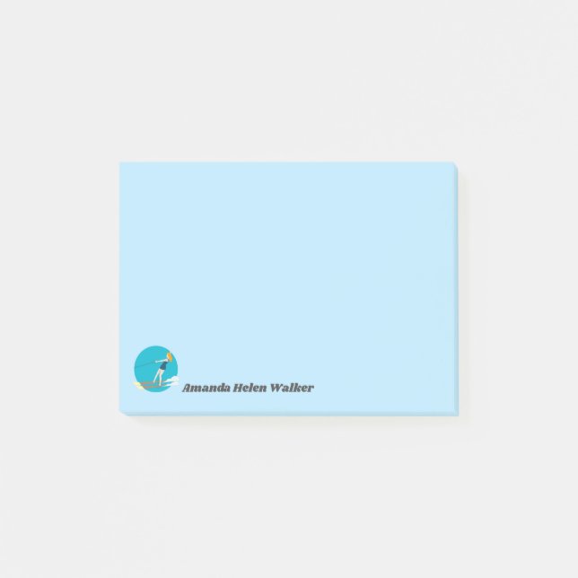 Vintage-stil Waterski Post-it Block (Framsida)