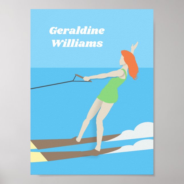 Vintage-stil Waterski Poster (Framsidan)