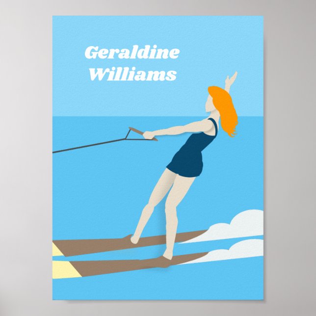 Vintage-stil Waterski Poster (Framsidan)