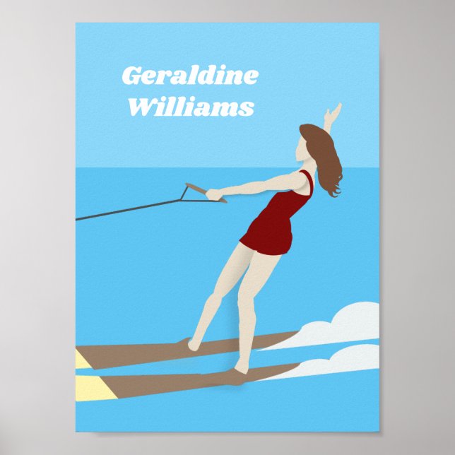 Vintage-stil Waterski Poster (Framsidan)