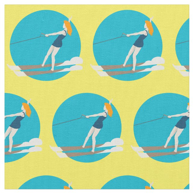 Vintage-stil Waterski Tyg (Närbild)