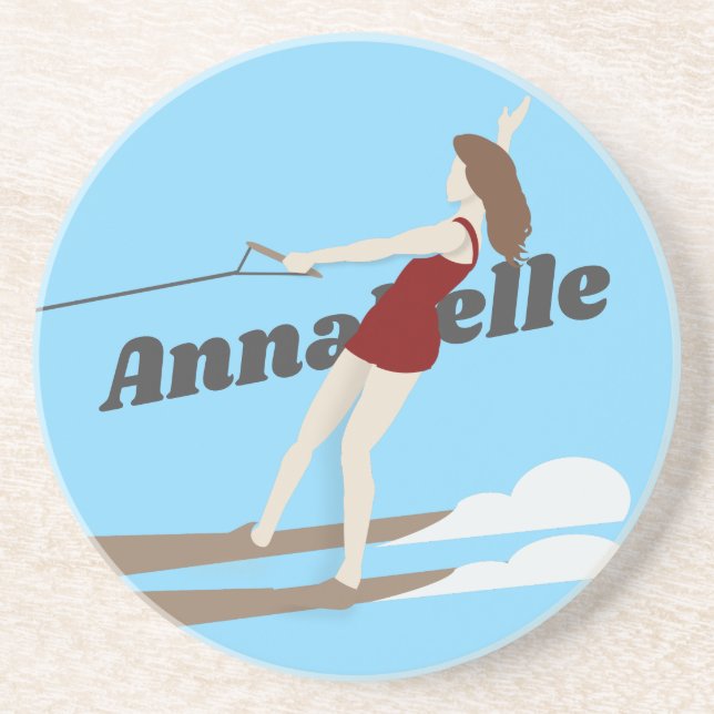 Vintage-stil Waterski Underlägg (Framsidan)