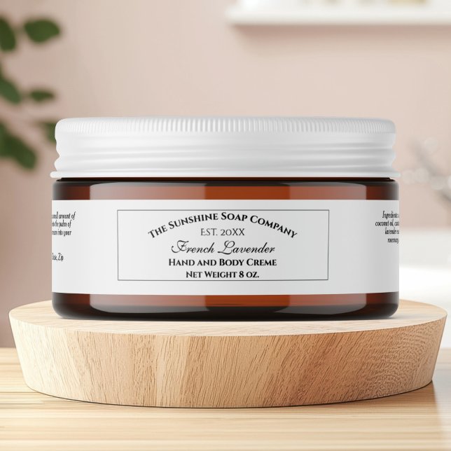 Vintage Stil White Cosmetics Burk-etikett Etikettband (Skapare uppladdad)