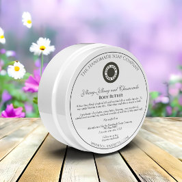 Vintage Stil White Cosmetics Burk-etikett med logo Runt Klistermärke