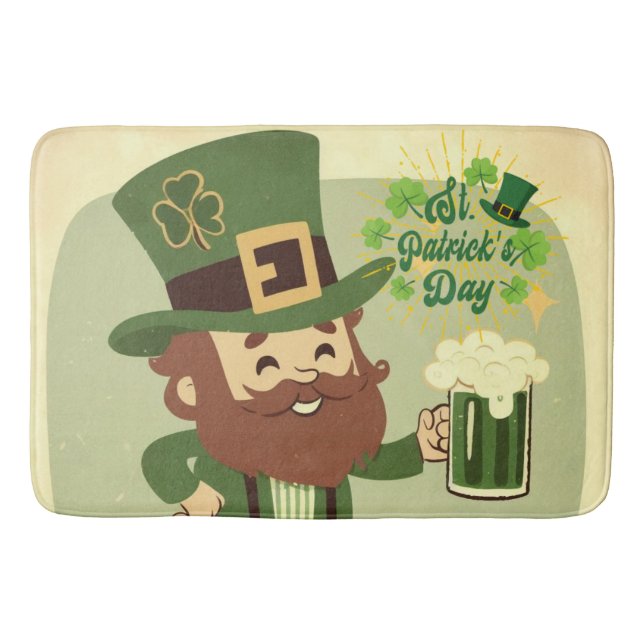 Vintage stiliserad Saint Patrick's day Badrumsmatta (Framsidan)