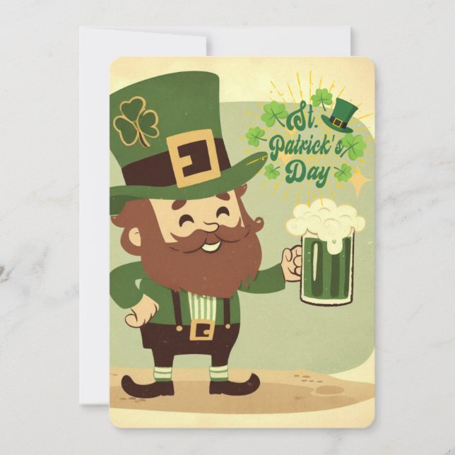 Vintage stiliserad Saint Patrick's day Julkort (Framsida)