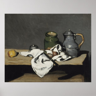 Vintage Still Life with a Kettle by Paul Cezanne Poster