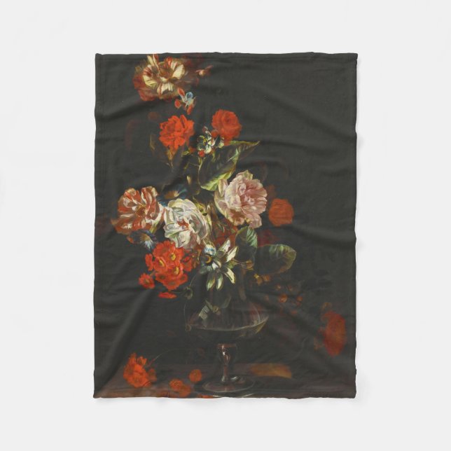 Vintage still Life with Flowers Fleecefilt (Framsidan)