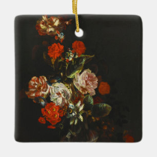Vintage still Life with Flowers Julgransprydnad Keramik