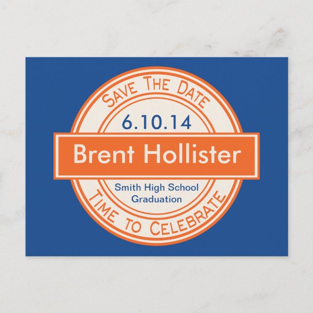 Vintage Stilsignal Spara Datum Examen Meddelande Vykort (Framsida)