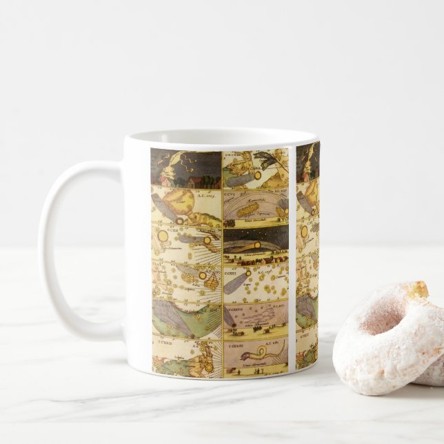 Vintage stjärnbilder, antika astronomi och stjärno kaffemugg (Med munk)