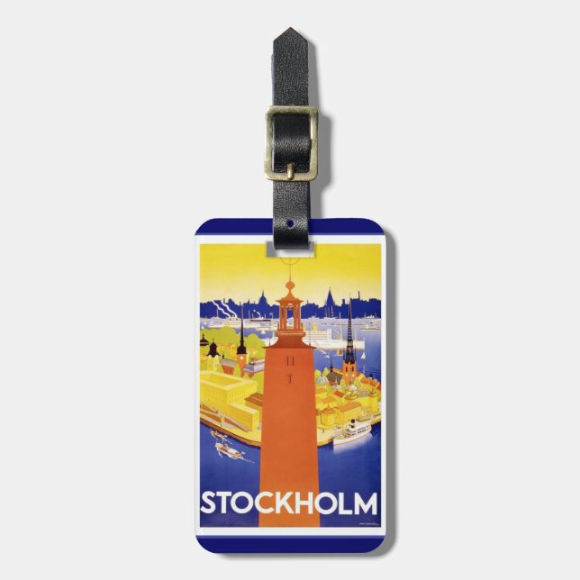 Vintage Stockholm Bagagebricka (Vertikal Framsida)