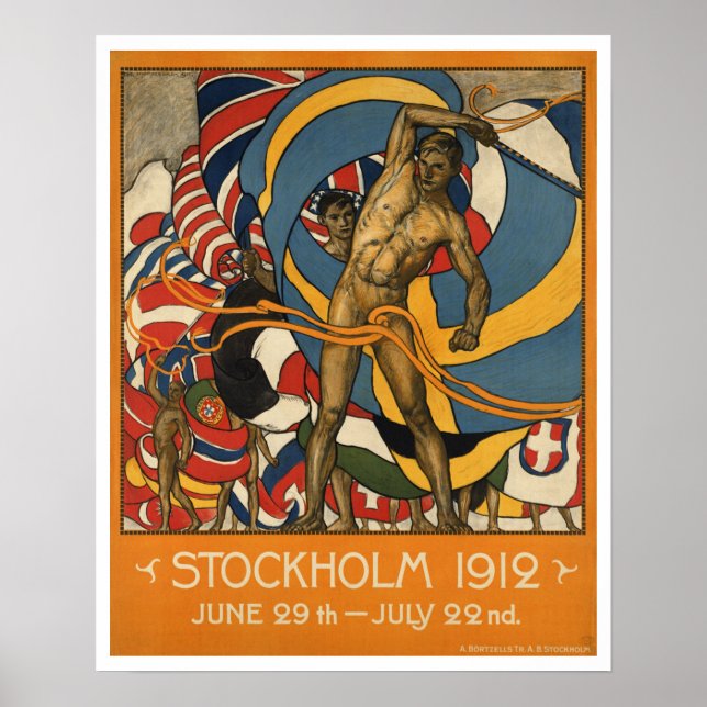 Vintage Stockholm Sports Sverige Poster (Framsidan)