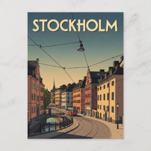 Vintage Stockholm Sverige Travel Vykort