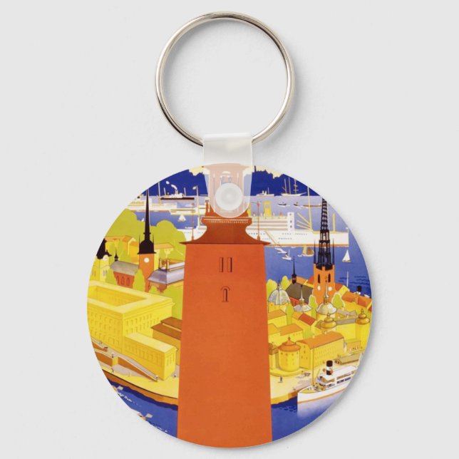 Vintage Stockholms Sverige Nyckelring (Framsida)