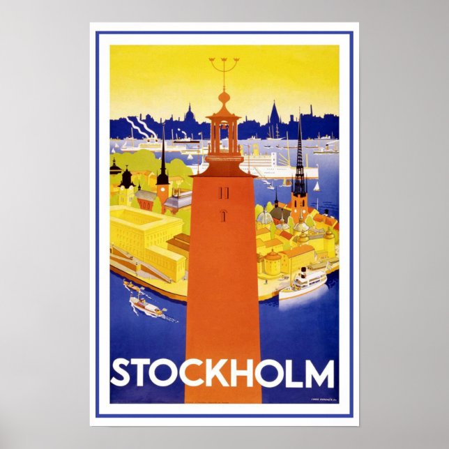 Vintage Stockholms Sverige Poster (Framsidan)