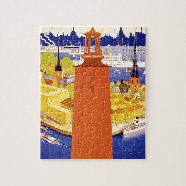 Vintage Stockholms Sverige Pussel (Vertikal)