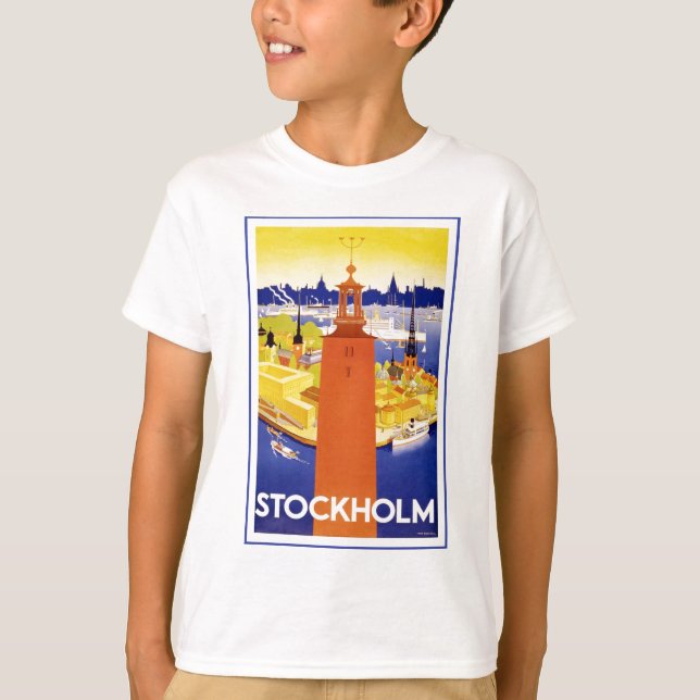 Vintage Stockholms Sverige T Shirt (Framsida)