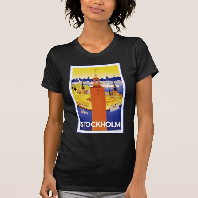 Vintage Stockholms Sverige T Shirt (Framsida)