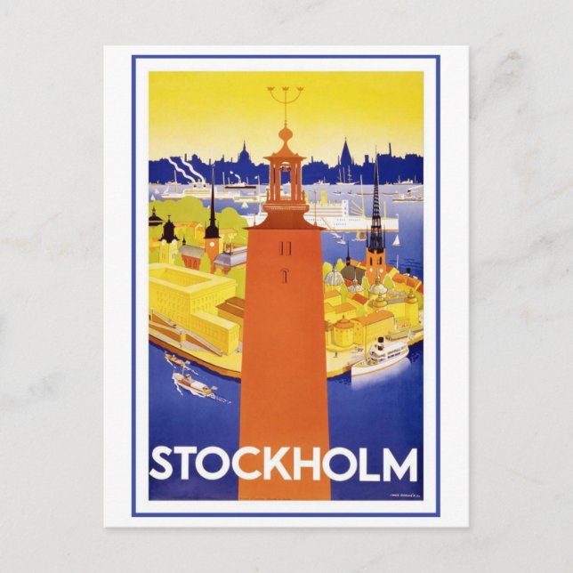 Vintage Stockholms Sverige Vykort (Framsida)