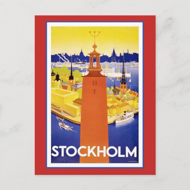 Vintage Stockholms Sverige Vykort (Framsida)
