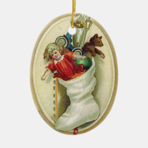 "Vintage Stocking" Julgran Ornament