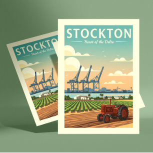 Vintage Stockton California Vykort