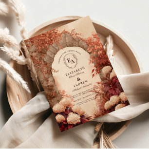 Vintage Stone Arch Fall Wedding Inbjudningar