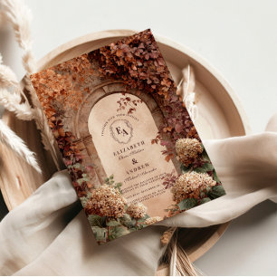 Vintage Stone Arch Fall Wedding Inbjudningar