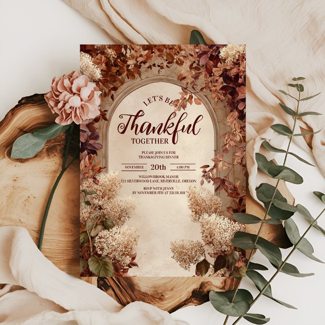 Vintage Stone Gateway-Thanksgiving - middag Inbjudningar (Skapare uppladdad)