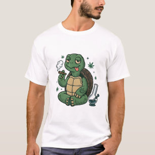 Vintage Stoner Sköldpadda Vector T-Shirt Design_1